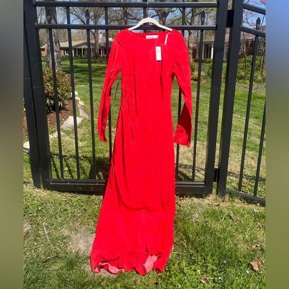 Anthropologie SOVERE Ember Long Sleeve Open Back Slim Maxi Dress NWT - Picture 8 of 10